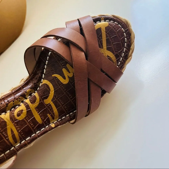 NWOT Sam Edelman Darline Leather Braided Wedge Espadrille Platform Sandals - Picture 8 of 10